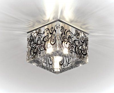 Точечный светильник Ambrella с узором D1006 CH/BK