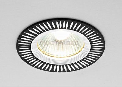 Точечный светильник Ambrella из алюминия с узором Классика A507 BK/AL