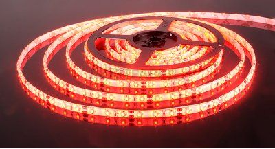 Светодиодная лента Электростандарт 3528/60 LED 4.8W IP65 [белая подложка] красный свет