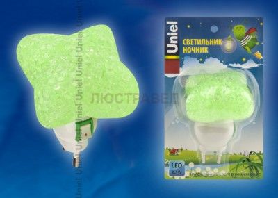 UNIEL DTL-309 Звездочка/GREEN/1LED/0,1W Светильник-ночник.