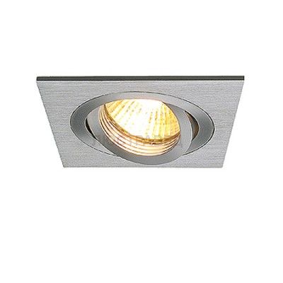 SLV 111726 NEW TRIA I GU10 Downlight, eckig, alu brushed, max. 50W, inkl. Blattfedern