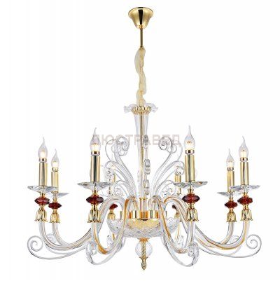 Люстра CATARINA SP8 GOLD/TRANSPARENT-COGNAC (1360/308) Crystal lux