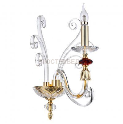 Бра CATARINA AP1 GOLD/TRANSPARENT-COGNAC (1360/401) Crystal lux