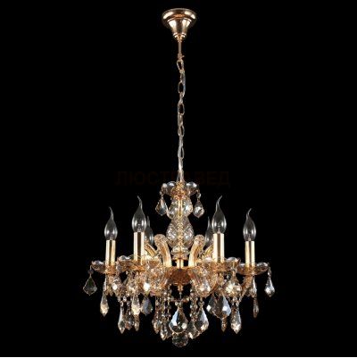 Люстра INES SP6 GOLD/AMBER (2041/306) Crystal lux