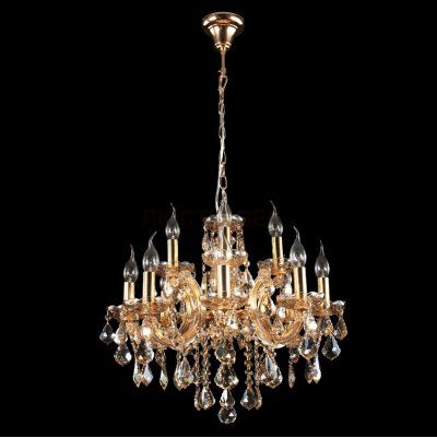 Люстра INES SP8+4 GOLD/AMBER (2041/312) Crystal lux