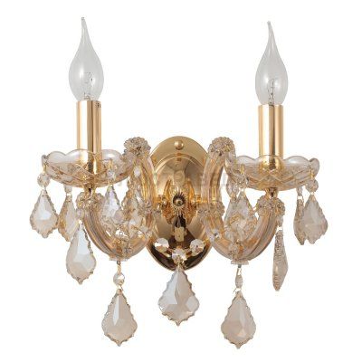 Бра INES AP2 GOLD/AMBER (2041/402) Crystal lux