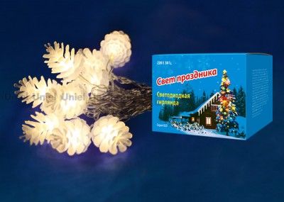 Гирлянда UNIEL ULD-S0280-020/DTA WARM WHITE IP20 PINE CONES