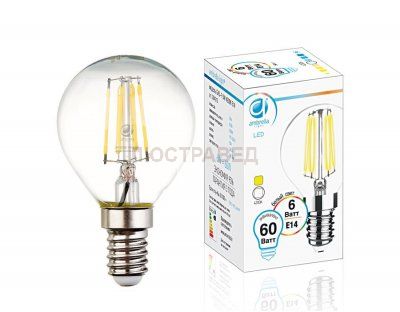 Лампа Filament LED G45-F 6W E14 4200K (60W)