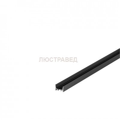 1000531 SLV GRAZIA 20, профиль накладной плоский гладкий, 2 м, без экрана, черный